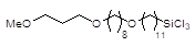 11-[8-(3-Methoxypropoxyl)octyloxy]undecyltrichlorosilane 구조식, C23H47Cl3O3Si