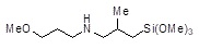 3-[N-(3-Methoxypropyl)amino]-(2-methyl)propyltrimethoxysilane 구조식, C11H27NO4Si