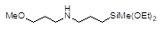 3-[N-(3-Methoxypropyl)amino]propylmethyldiethoxysilane 구조식, C12H29NO3Si