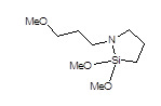 N-(3-Methoxypropyl)aza-2,2-dimethoxy-2-silacyclopentane 구조식, C9H21NO3Si