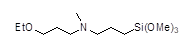 3-[N-Methyl-N-(3-ethoxypropyl)amino]propyltrimethoxysilane 구조식, C12H29NO4Si