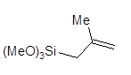 2-Methyl-2-propenyltrimethoxysilane 구조식, C7H16O3Si
