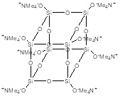 Octakis(tetramethylammonium))-T8-silsesquioxane, hydrate 구조식, CAS 69667-29-4, C32H96N8O20Si8ㆍxH2O
