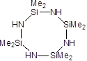 Octamethylcyclotetrasilazane 구조식, CAS 1020-84-4, C8H28N4Si4