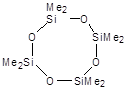Octamethylcyclotetrasiloxane 구조식, CAS 556-67-2, C8H24O4Si4