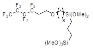 3-[8-{2-(Perfluorobutyl)ethoxy}octyldimethoxysilyl]propyltrimethoxysilane 구조식, C22H41F9O6Si2