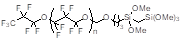 [Perfluoro(polypropyleneoxy)]methoxypropyltrimethoxysilylmethyldimethoxysilane, 20% in fluorinated hydrocarbon 구조식, CF3CF2CF2O(CF2CF2CF2O)nCH2OCH2CH2CH2Si(OCH3)2CH2Si(OCH3)3