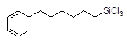 6-Phenylhexyltrichlorosilane 구조식, CAS 18035-33-1, C12H17Cl3Si