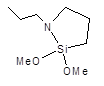 N-n-Propyl-aza-2,2-dimethoxysilacyclopentane 구조식, C8H19NO2Si