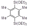 [2,3,5,6-Tetramethyl-1,4-bis(triethoxysilyl)]benzene 구조식, C22H42O6Si2