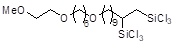 2-(Trichlorosilyl)-11-[6-(2-methoxyethoxy)hexyloxy]undecyltrichlorosilane 구조식, CAS 2091743-22-3, C20H40Cl6O3Si2