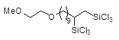 2-(Trichlorosilyl)-11-(2-methoxyethoxy)undecyltrichlorosilane 구조식, CAS 2091743-20-1, C14H28Cl6O2Si2