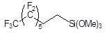 (Tridecafluoro-1,1,2,2-tetrahydrooctyl)trimethoxysilane 구조식, CAS 85857-16-5, C11H13F13O3Si