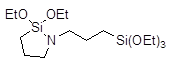 (1-(3-Triethoxysilyl)propyl)-2,2-diethoxy-1-aza-2-silacyclopentane 구조식, CAS 1184179-50-7, C16H37NO5Si2