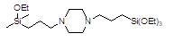 N-(3-Triethoxysilyl)propyl]-N’-(3-dimethylethoxysilylpropyl)piperazine 구조식, CAS 2179320-90-0, C20H46N2O4Si2