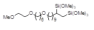 2-(Trimethoxysilyl)-11-[6-(2-methoxyethoxy)hexyloxy]undecyltrimethoxysilane 구조식, CAS 2091743-80-3, C26H58O9Si2