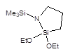 N-(Trimethylsilyl)aza-2,2-diethoxy-2-silacyclopentane 구조식, CAS 21297-72-3, C10H25NO2Si2