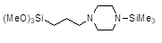 N-Trimethylsilyl-N’-(3-trimethoxysilylpropyl)piperazine 구조식, C12H32N2O3Si2