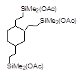 1,2,4-[Tris(2-dimethylacetoxysilylethyl)]cyclohexane 구조식, C24H48O6Si3