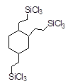 1,2,4-[Tris(2-trichlorosilylethyl)]cyclohexane 구조식, CAS 26092-63-7, C12H21Cl9Si3