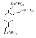 1,2,4-[Tris(2-triethoxysilylethyl)]cyclohexane 구조식, CAS 155881-93-9, C30H66O9Si3