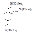 1,2,4-[Tris(2-trimethoxysilylethyl)]cyclohexane 구조식, CAS 161346-91-4, C21H48O9Si3