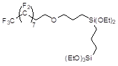 [3-{3-(Heptadecafluoro-1,1,2,2-tetrahydrodecyloxy)propyl}diethoxysilylpropyl]triethoxysilane 구조식, C16H16Cl5F17OSi2