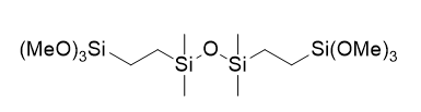 1,3-Bis[2-(trimethoxysilyl)ethyl]-1,1,3,3-tetramethyldisiloxane 구조식, CAS 108427-71-0, C14H38O7Si4