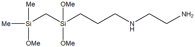 [N-(2-aminoethyl)]-7-amino-2-methyl-2,4,4-trimethoxy-2,4-disilaheptane 구조식, C11H30N2O3Si2