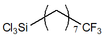8,8,8-Trifluorooctyltrichlorosilane 구조식, C8H14Cl3F3Si