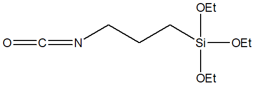 3-Isocyanatopropyltriethoxysilane 구조식, CAS 24801-88-5, C10H21NO4Si