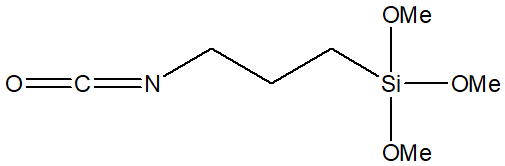 3-Isocyanatopropyltrimethoxysilane 구조식, CAS 15396-00-6, C7H15NO4Si