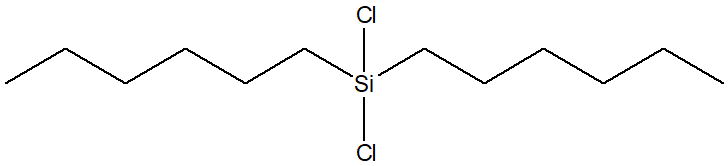 Di-n-hexyldichlorosilane 구조식, CAS 18204-93-8, C12H26Cl2Si