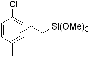 1,1,1-Trimethoxy-3-(p-chlorotolyl)-1-silapropane, 98% (mixture of isomers) 구조식, C13H23ClO3Si