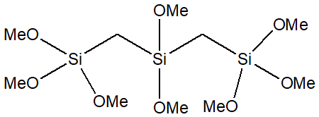 1,1,1,3,3,5,5,5-Octamethoxy-1,3,5-trisilapentane 구조식, CAS 146335-53-7, C10H28O8Si3