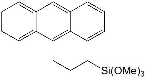 9-(3-trimethoxysilylpropyl)anthracene (Mixture of isomer) 구조식, C20H24O3Si