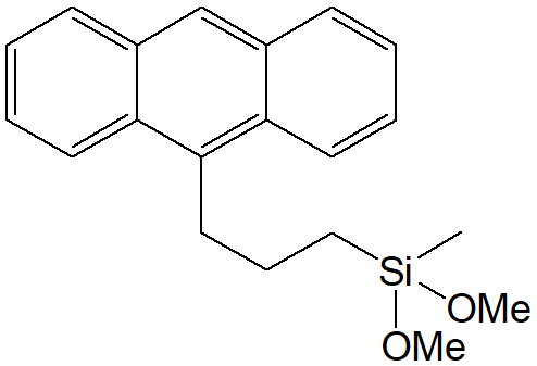 9-(3-Dimethoxymethylsilylpropyl)anthracene (Mixture of isomer) 구조식, C20H24O2Si