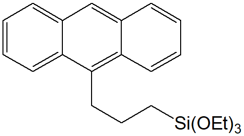 9-(3-triethoxysilylpropyl)anthracene (Mixture of isomer) 구조식, C23H30O3Si