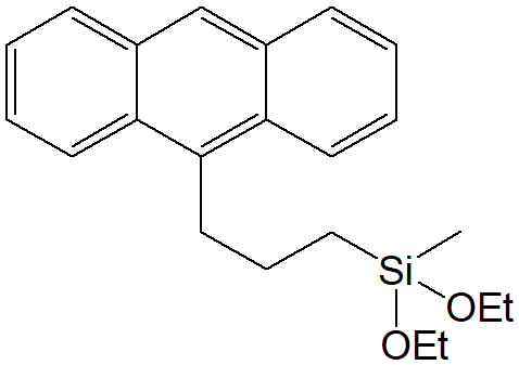 9-(3-Diethoxymethylsilylpropyl)anthracene (Mixture of isomer) 구조식, C22H28O2Si