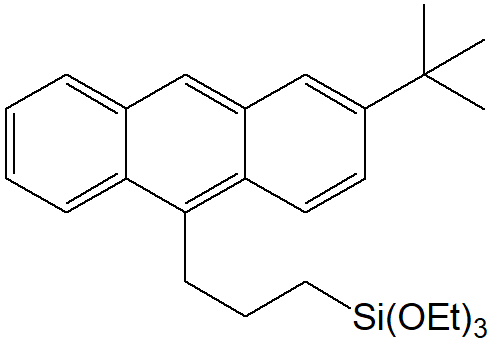 10-(3-triethoxysilylpropyl)-2-(tert-butyl)anthracene (Mixture of isomer) 구조식, C27H38O3Si