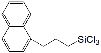 1-(3-(Trichlorosilyl)propyl)naphthalene 구조식, C13H13Cl3Si