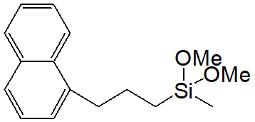 1-(3-(Dimethoxymethylsilyl)propyl)naphthalene 구조식, C16H22O2Si