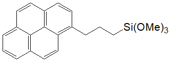 1-(3-(Trimethoxysilyl)propyl)pyrene (mixture of isomers) 구조식, C22H24O3Si