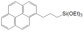 1-(3-(Triethoxysilyl)propyl)pyrene (mixture of isomers) 구조식, C25H30O3Si