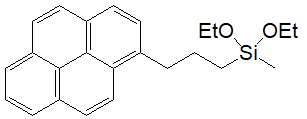 1-(3-(Diethoxymethylsilyl)propyl)pyrene (mixture of isomers) 구조식, C24H28O2Si