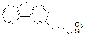 3-(3-(Dichloromethylsilyl)propyl)fluorene (mixture of isomers) 구조식, C17H18Cl2Si