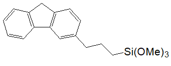 3-(3-(Trimethoxysilyl)propyl)fluorene (mixture of isomers) 구조식, C19H24O3Si