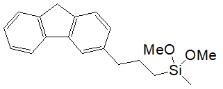 3-(3-(Dimethoxymethylsilyl)propyl)fluorene (mixture of isomers) 구조식, C19H24O2Si