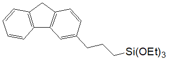 3-(3-(Triethoxysilyl)propyl)fluorene (mixture of isomers) 구조식, C22H30O3Si