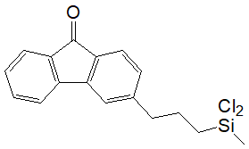 3-(3-(Dichloromethylsilyl)propyl)fluorenone (mixture of isomers) 구조식, C17H16Cl2OSi